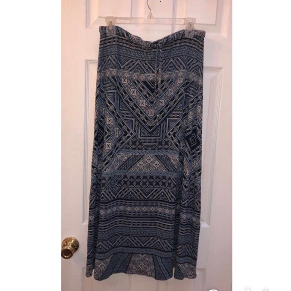 Patterned blue maxi skirt